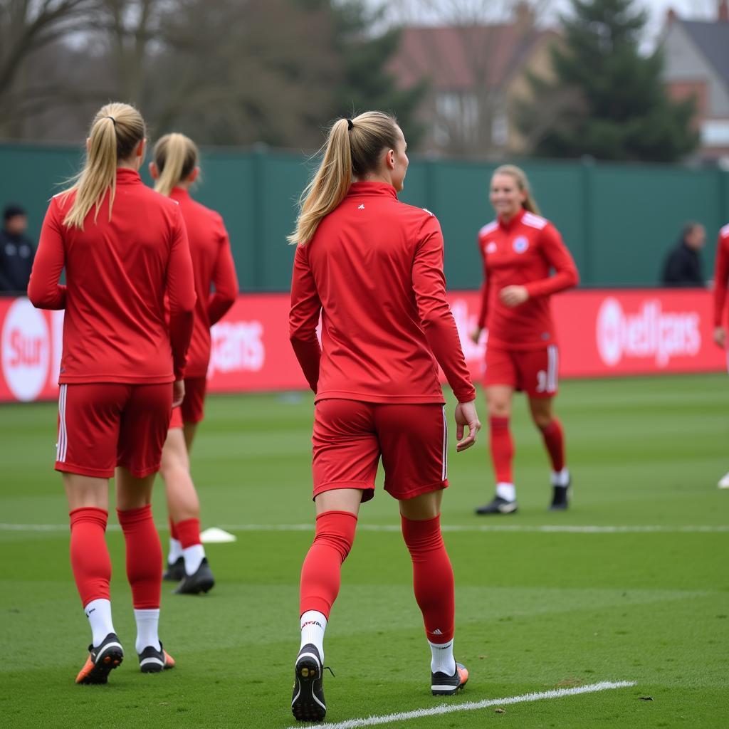 Anika Hoppe beim Training mit Bayer Leverkusen