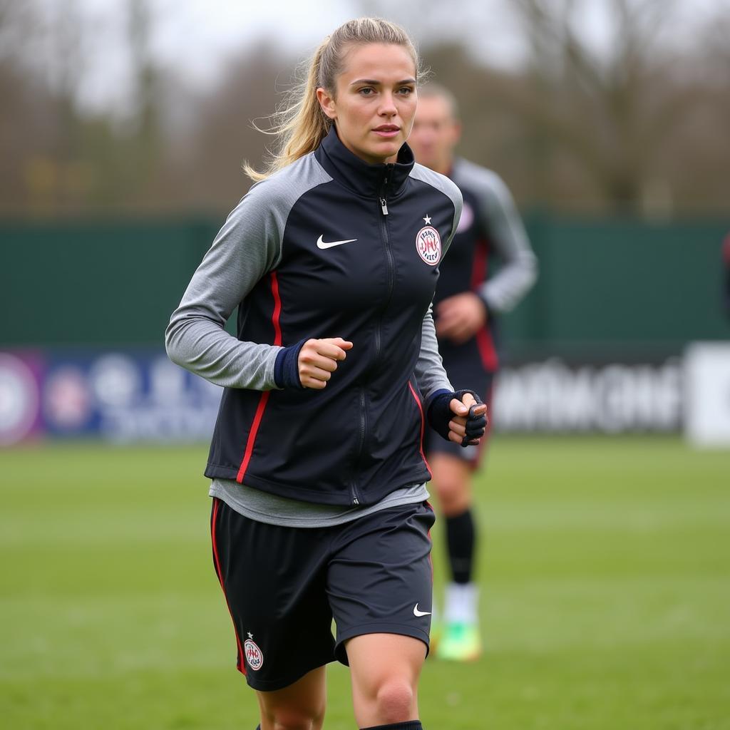 Anja Heidenreich beim Training in Leverkusen