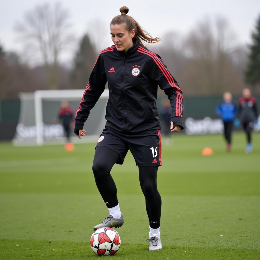 Anja Hilbert trainiert mit Bayer Leverkusen