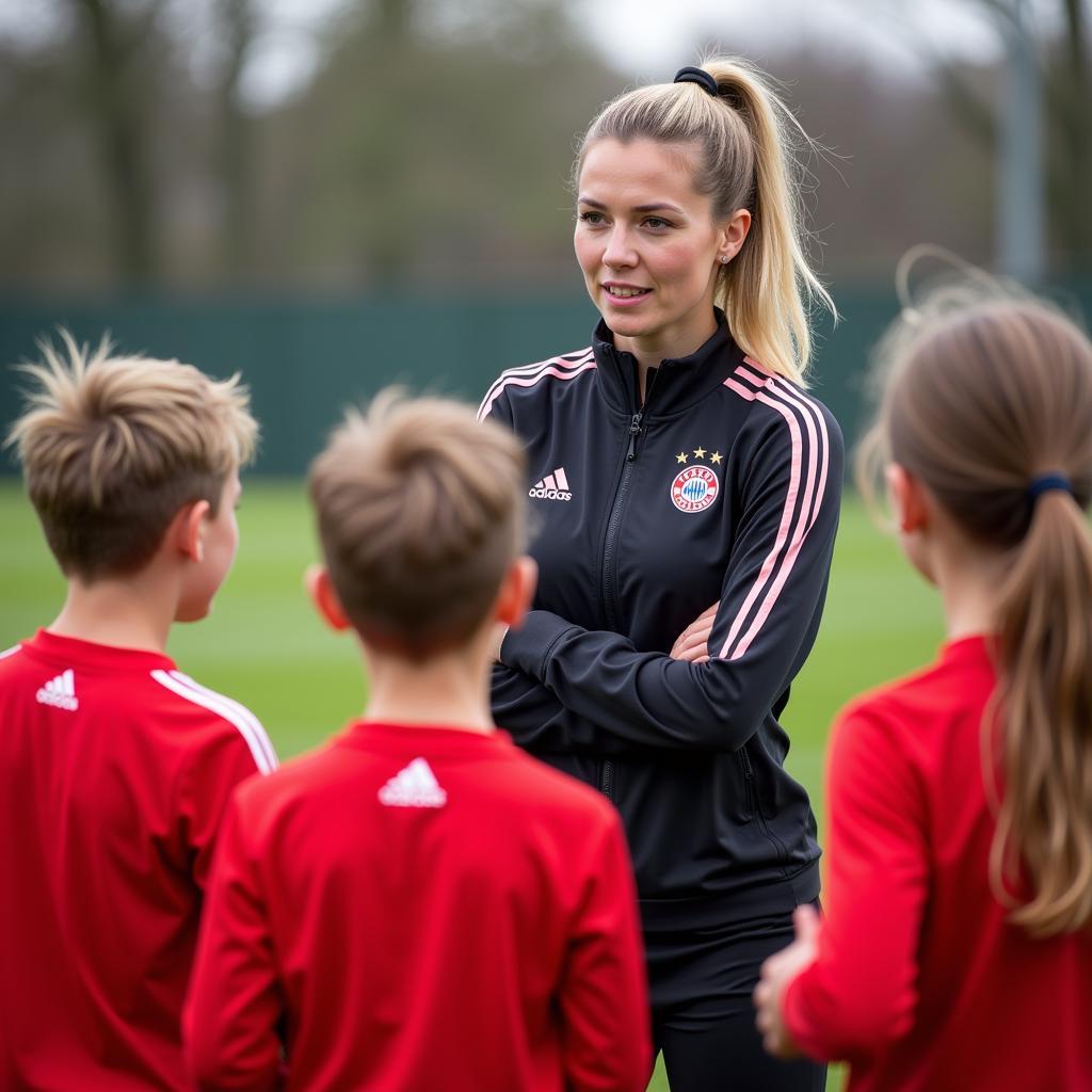 Anja Kleine-Boymann trainiert die Jugendmannschaft von Bayer 04 Leverkusen.