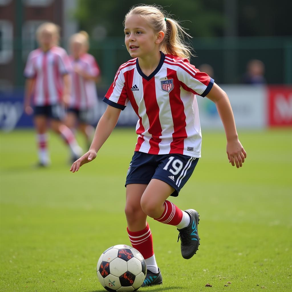 Anja Toon in ihren frühen Fußballtagen