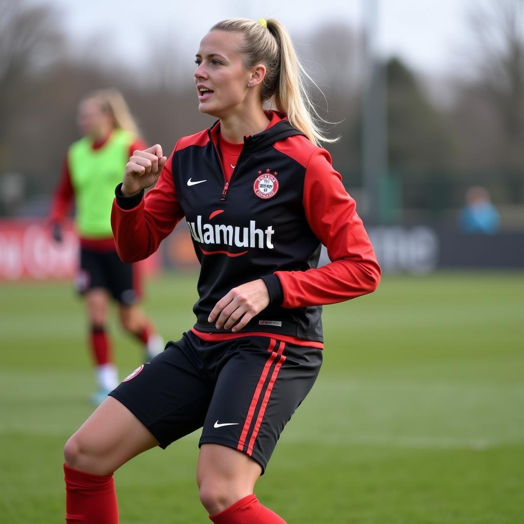 Anna Chmielewska im Training bei Bayer Leverkusen