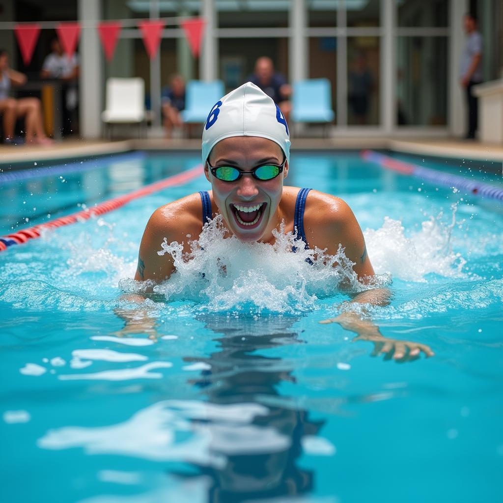 Anne beim Schwimmtraining in Leverkusen