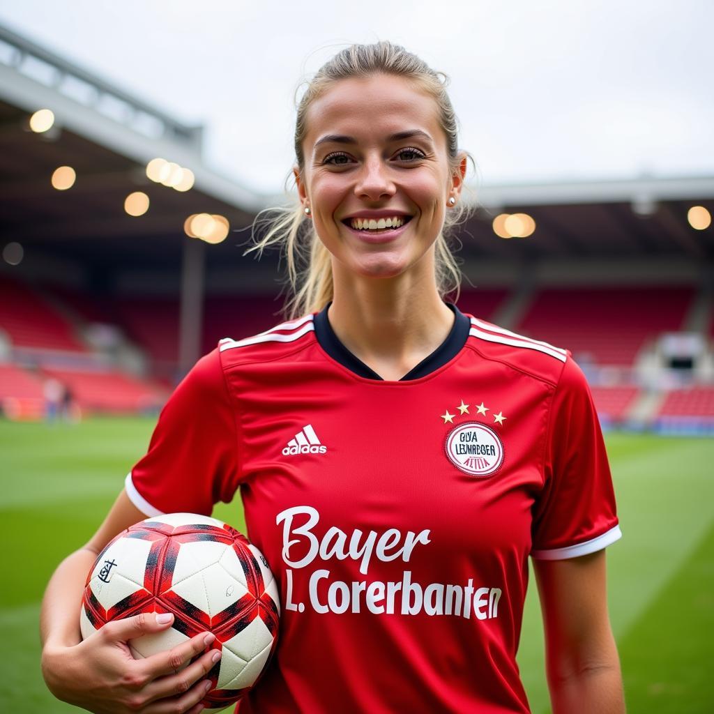 Annette Hauger im Trikot von Bayer Leverkusen