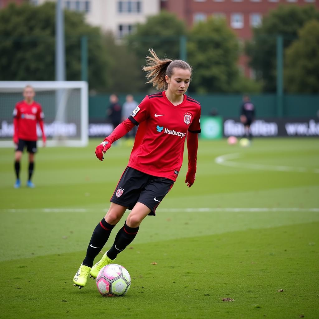 Annika Müller beim Training in Leverkusen