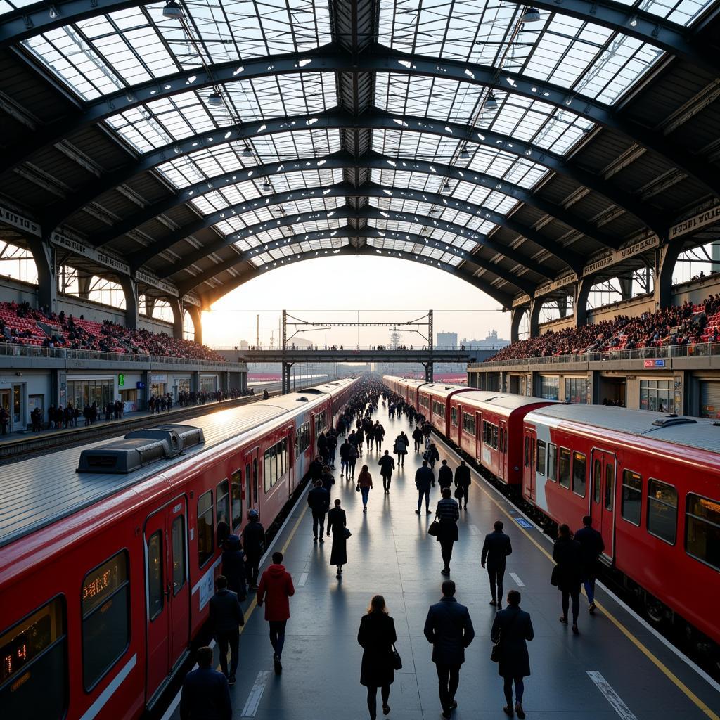 Anreise zum Bahnhof Leverkusen Mitte am Spieltag