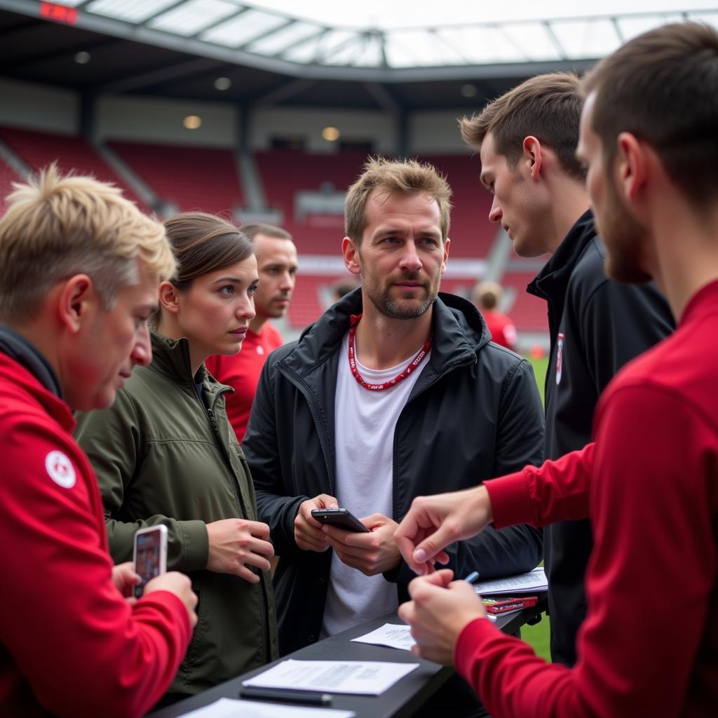 Anton Schmitz trifft Fans von Bayer Leverkusen