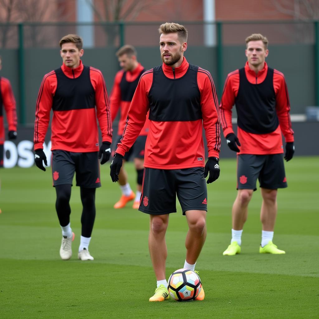 Anton Vierkötter beim Training mit der Mannschaft