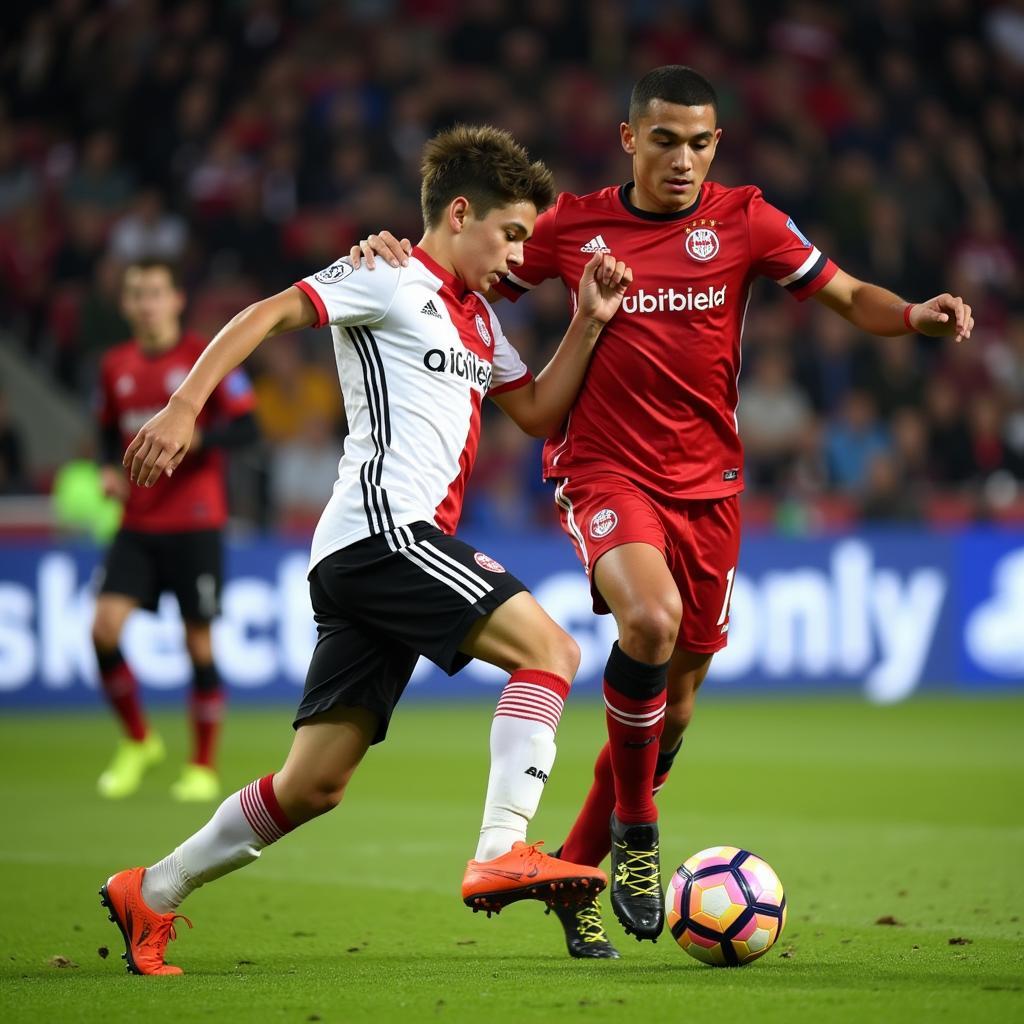 Antonio Totaro im Spiel für die Jugendmannschaft von Bayer Leverkusen