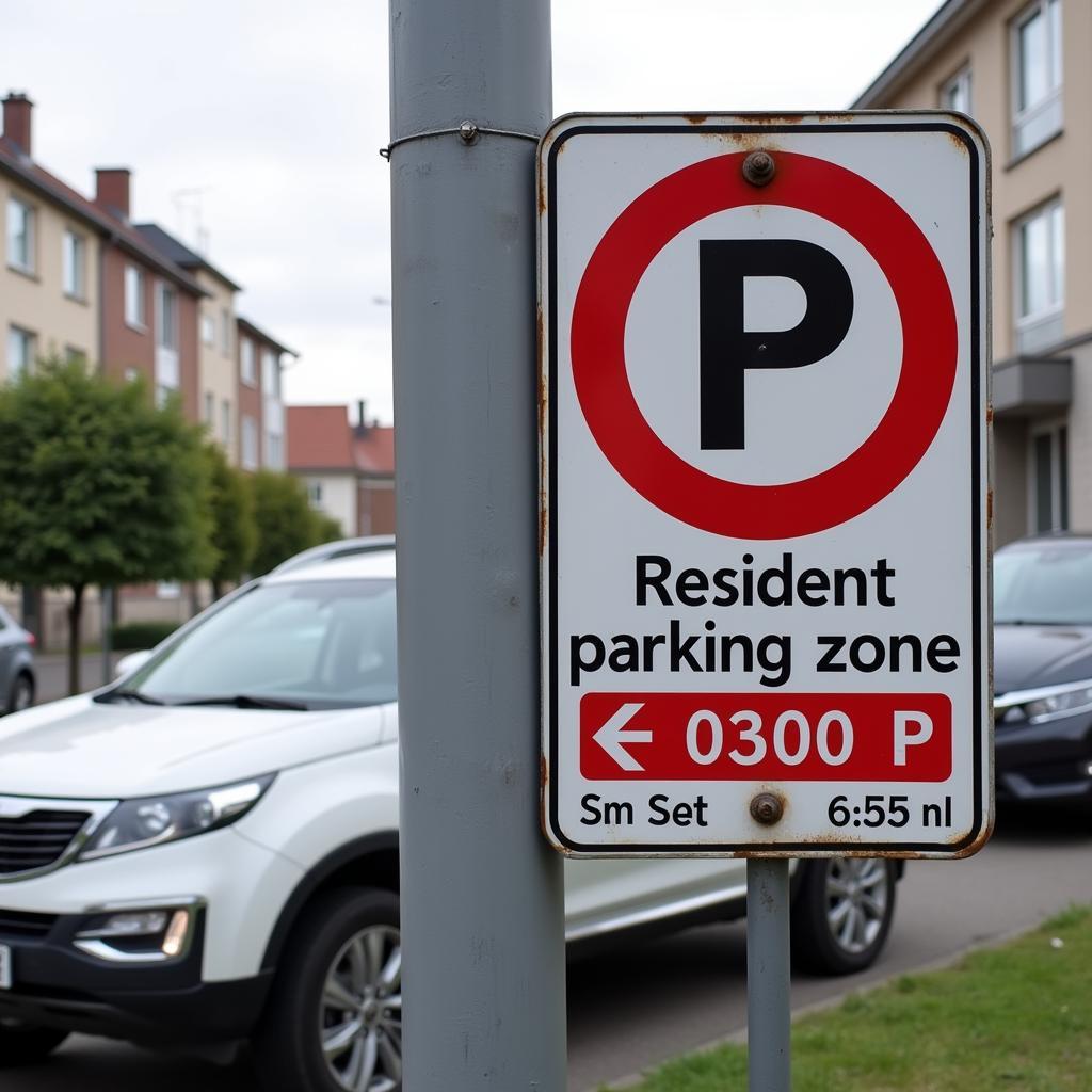 Parkzone in Leverkusen Opladen mit Anwohnerparken