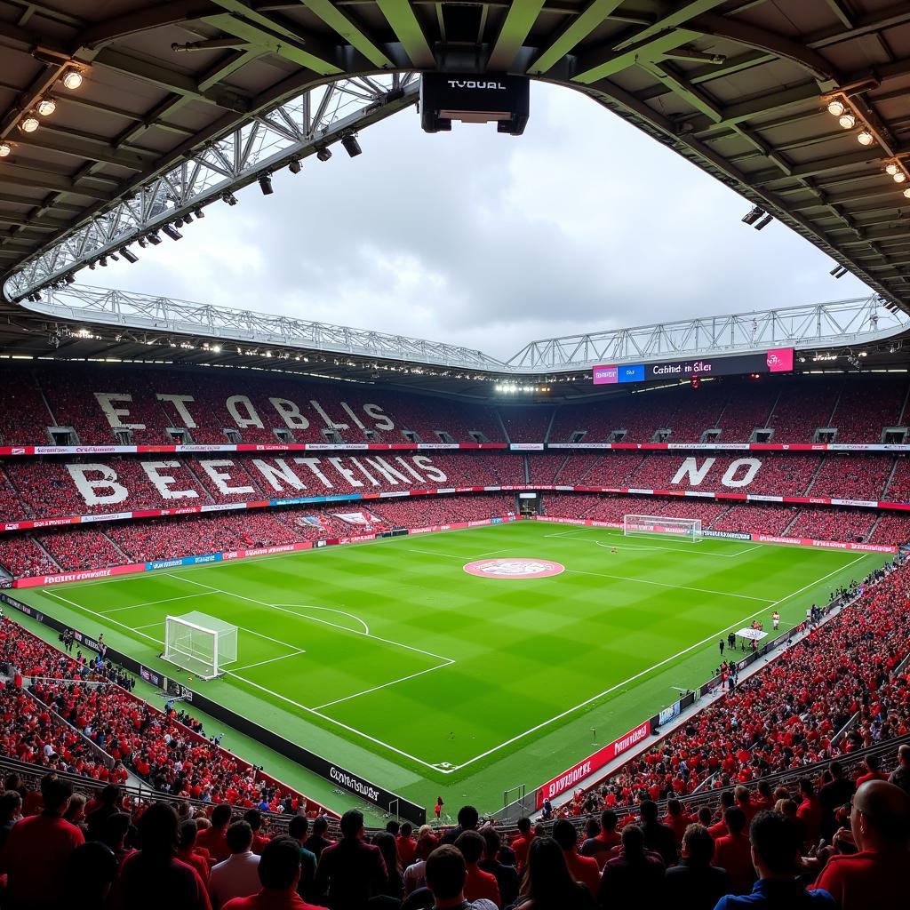 Stadionwerbung bei Bayer 04 Leverkusen