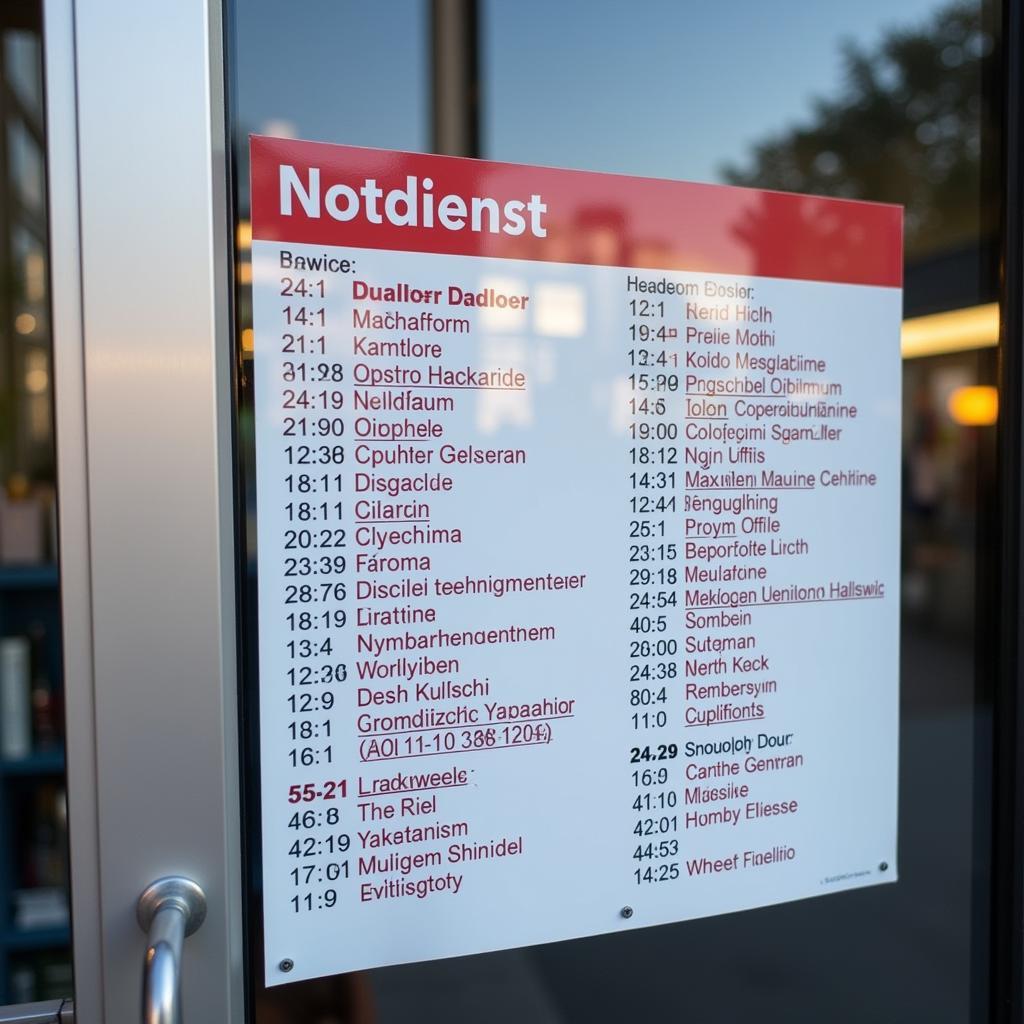 Apotheken Notdienst Aushang Leverkusen