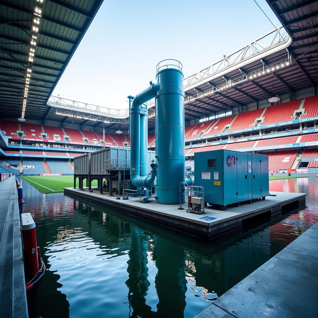 Wasseraufbereitungsanlage von Aquachem GmbH im Stadion von Bayer 04 Leverkusen