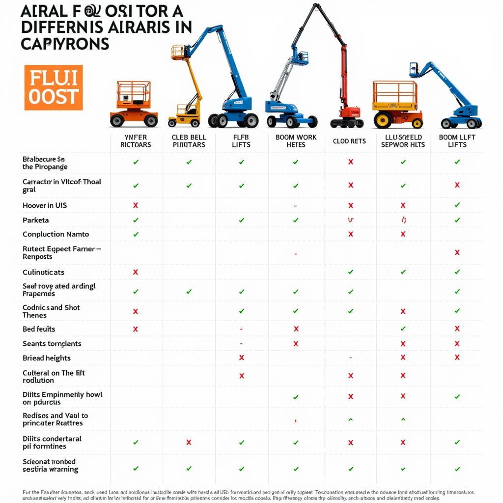 Vergleich verschiedener Arbeitsbühnen-Typen