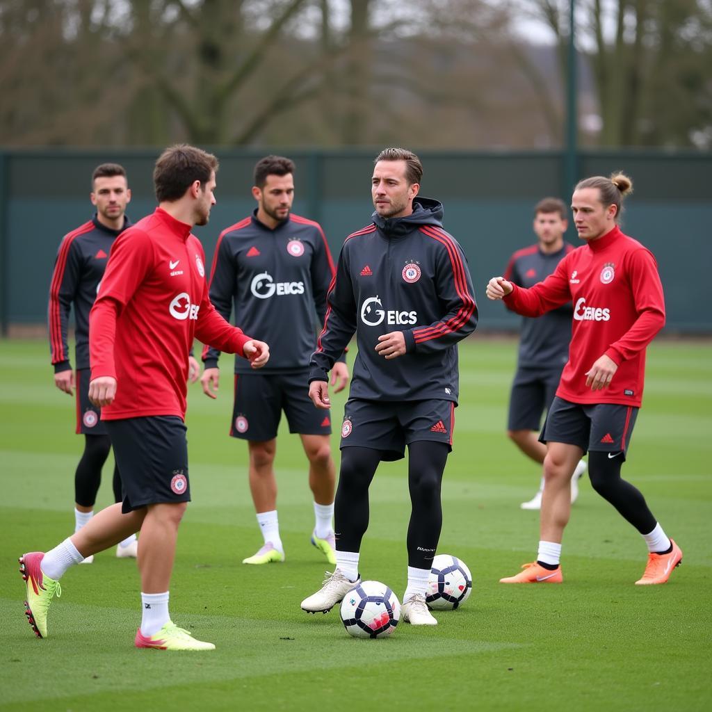 Spieler von Bayer Leverkusen im Training