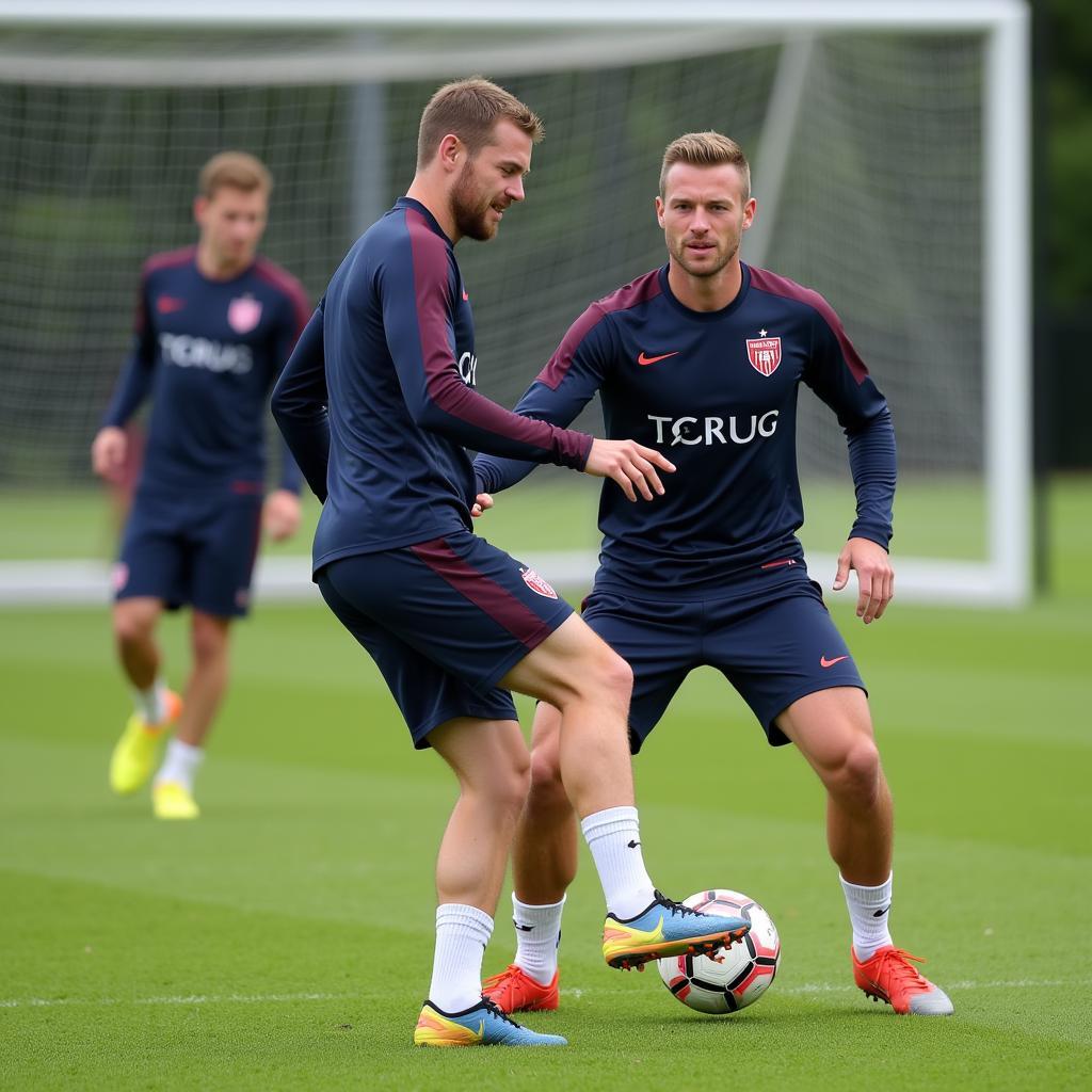 Arno Herbst im Training mit Bayer Leverkusen