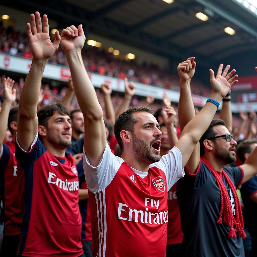 Fans im Stadion beim Arsenal Leverkusen Freundschaftsspiel