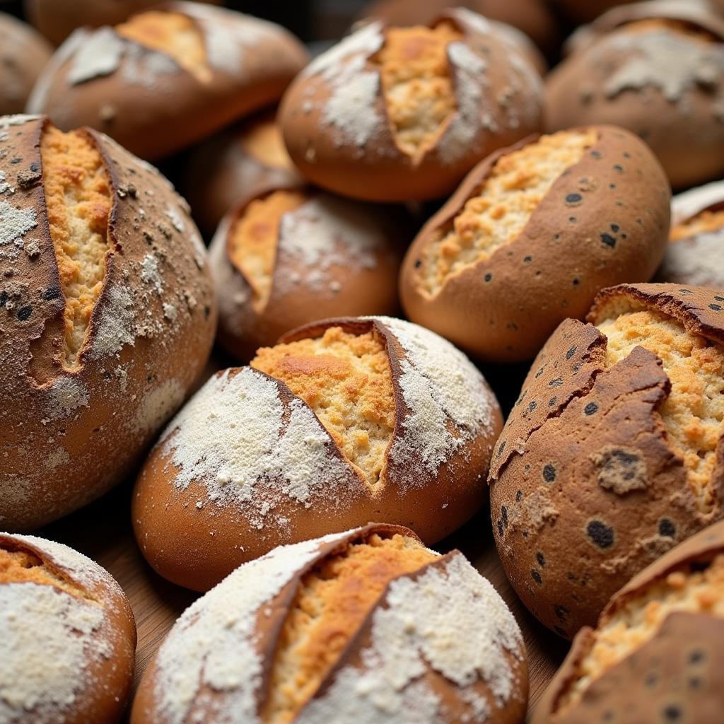 Verschiedene Brotsorten von Artax Brot in Leverkusen.