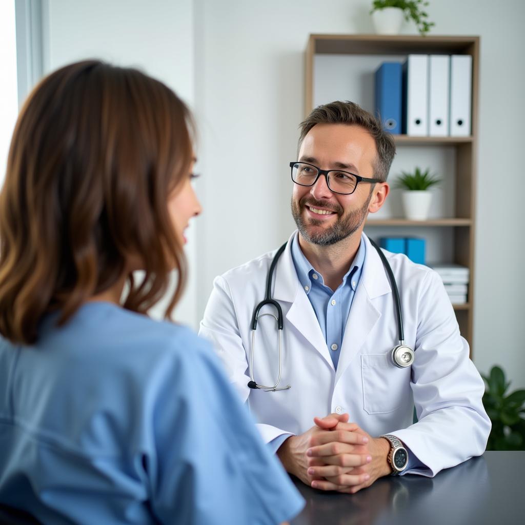 Arzt im Gespräch mit Patient