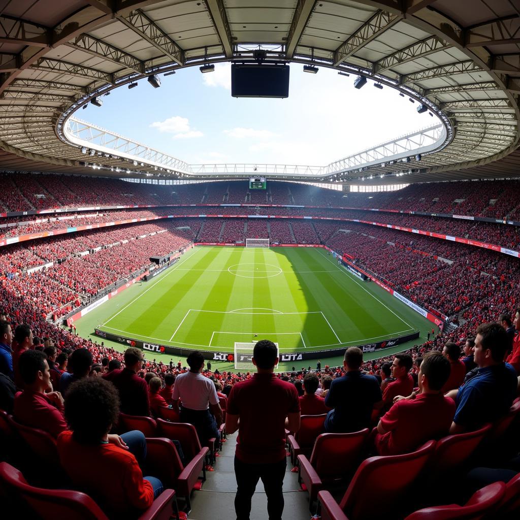 AS Roma und Leverkusen Fans im Stadion