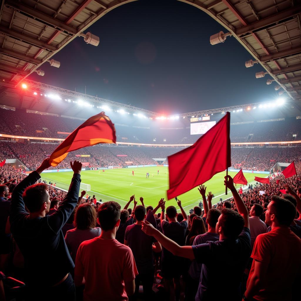 AS Roma vs Leverkusen Live - Fans im Stadion