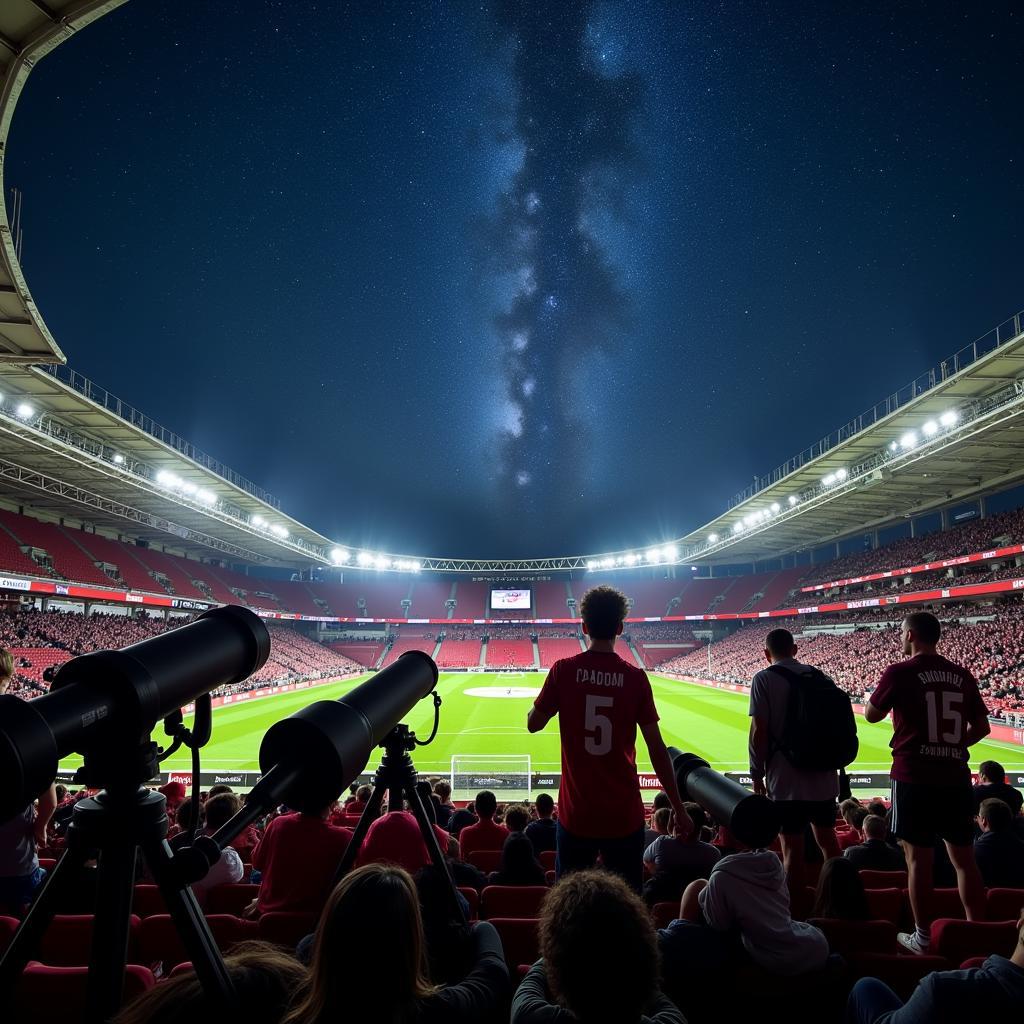 Sternenhimmel über der BayArena: Astronomiefreunde Leverkusen beobachten den Kosmos.