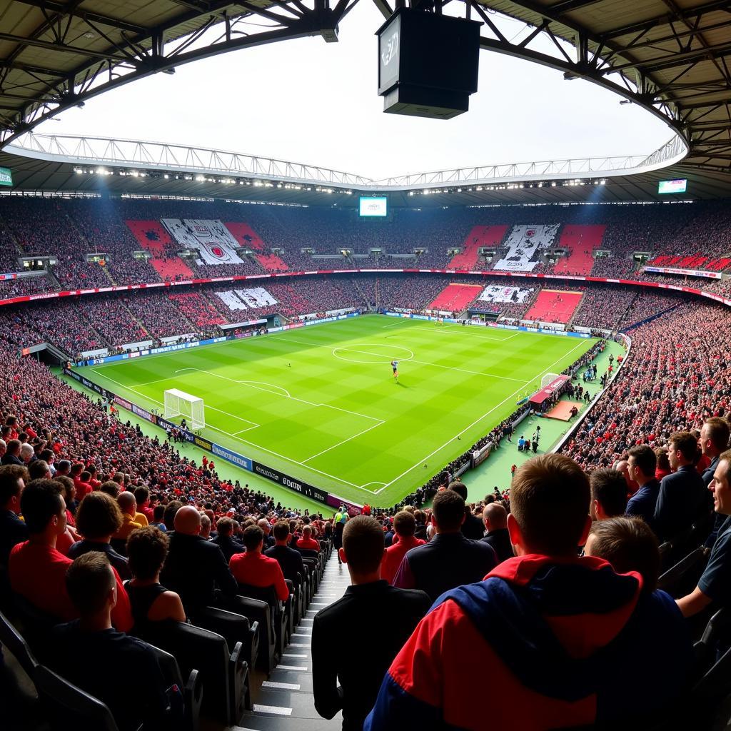 Atalanta und Bayer Leverkusen Fans im Stadion