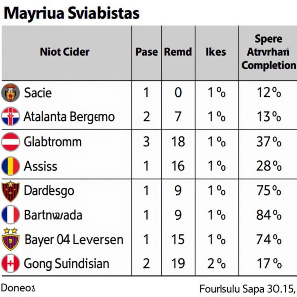 Spielerstatistiken Atalanta Bergamo vs. Bayer 04 Leverkusen