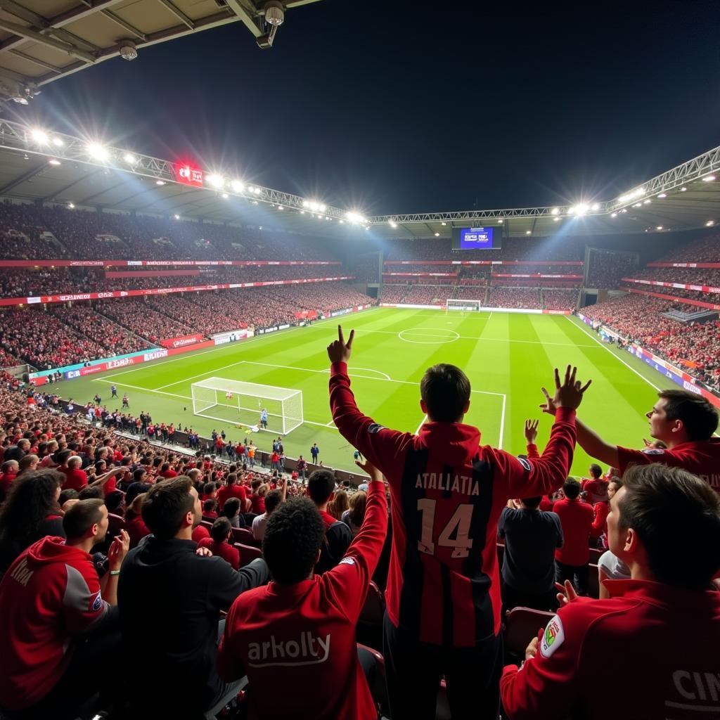 Atalanta Leverkusen Fans im Stadion