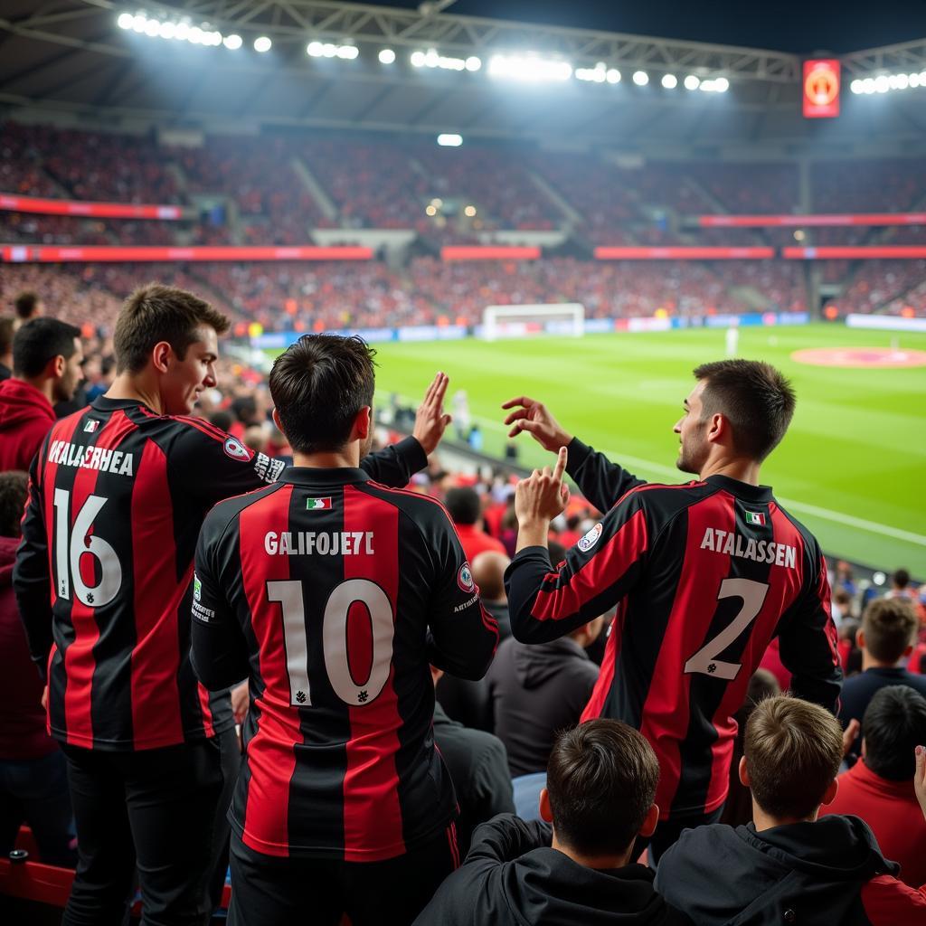 Atalanta Leverkusen Fans im Gewiss Stadium