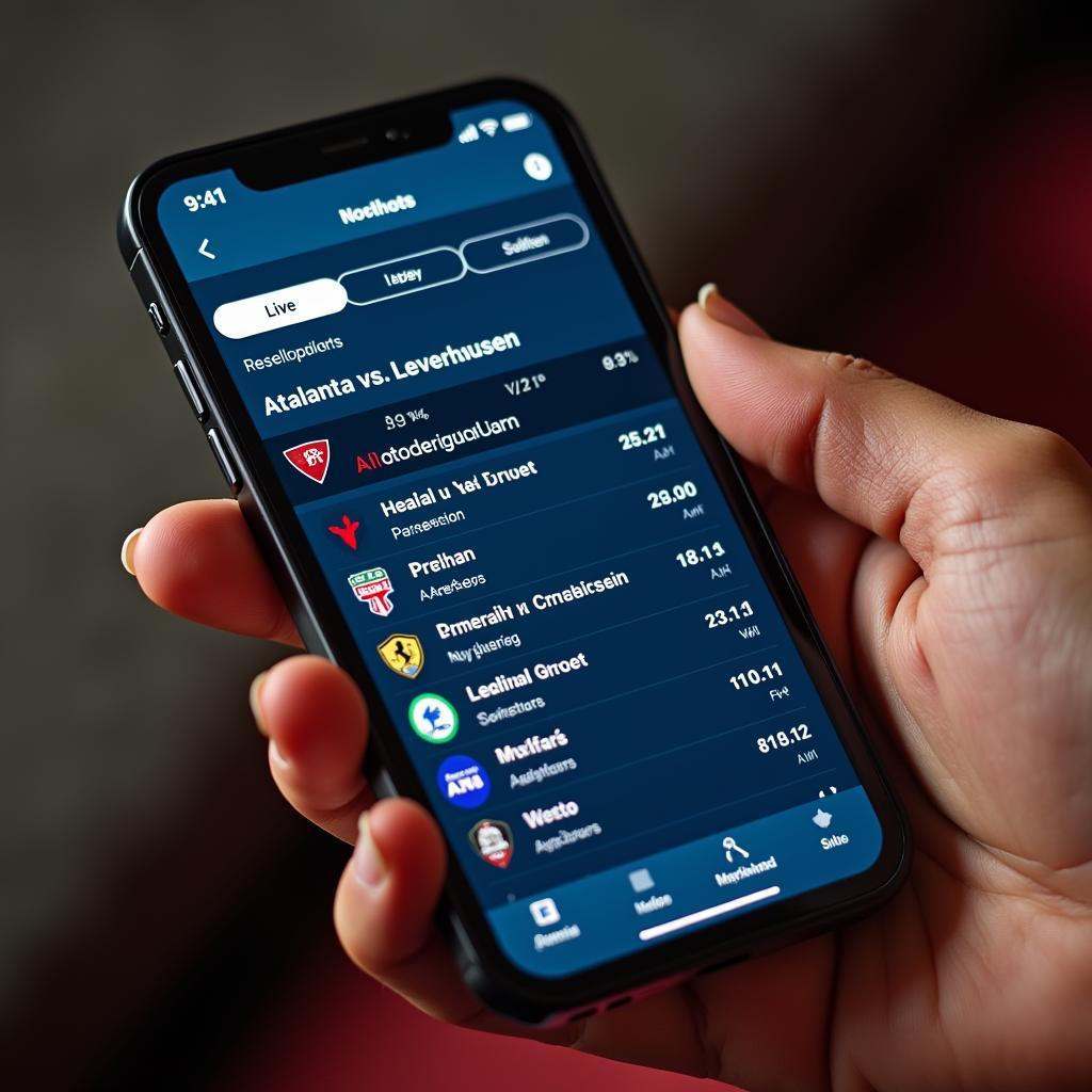 Atalanta Leverkusen Live Ticker auf dem Smartphone