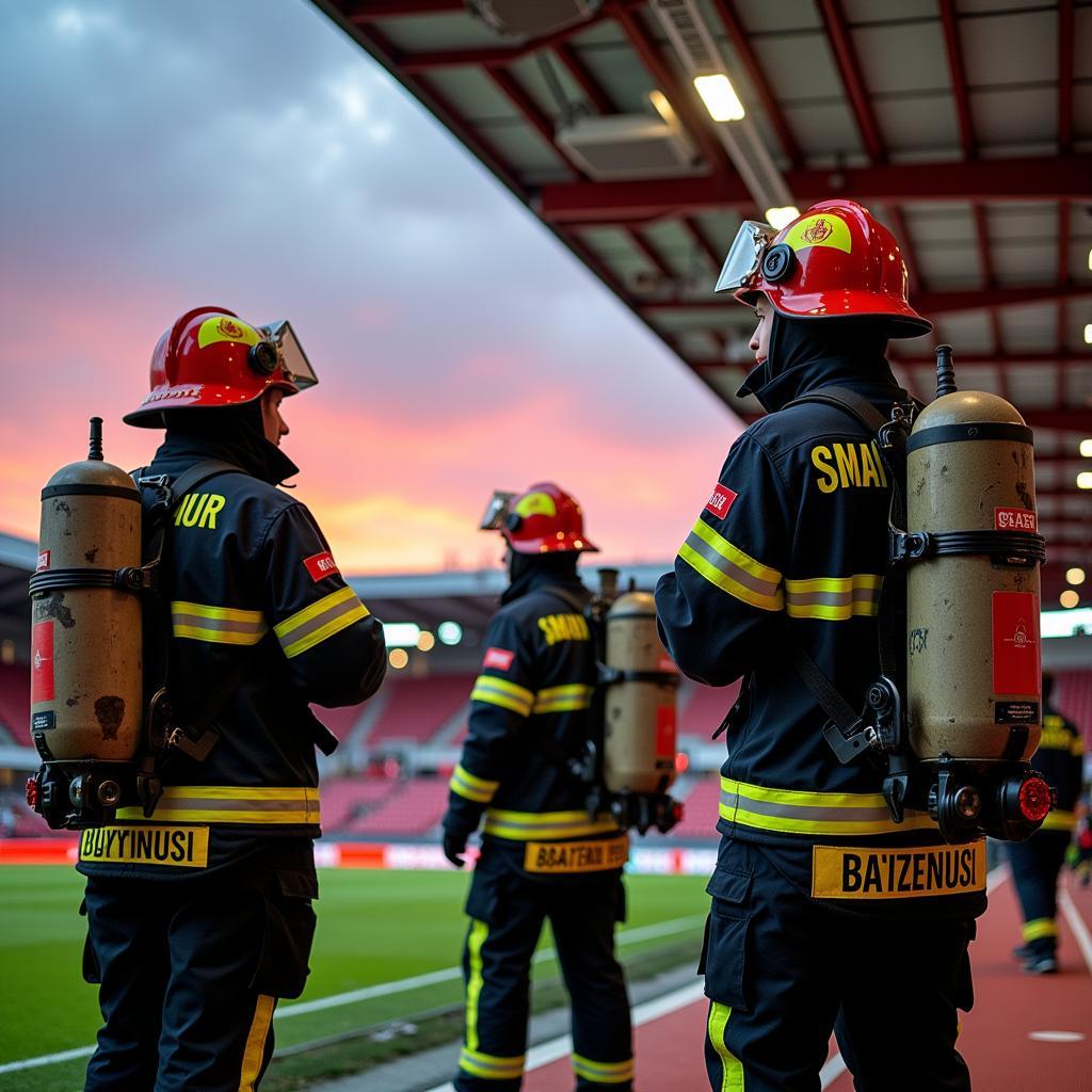 Atemschutznotfall im Stadion, Feuerwehr Leverkusen