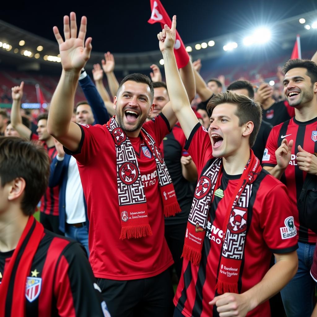 Atlanta Leverkusen Fans feiern