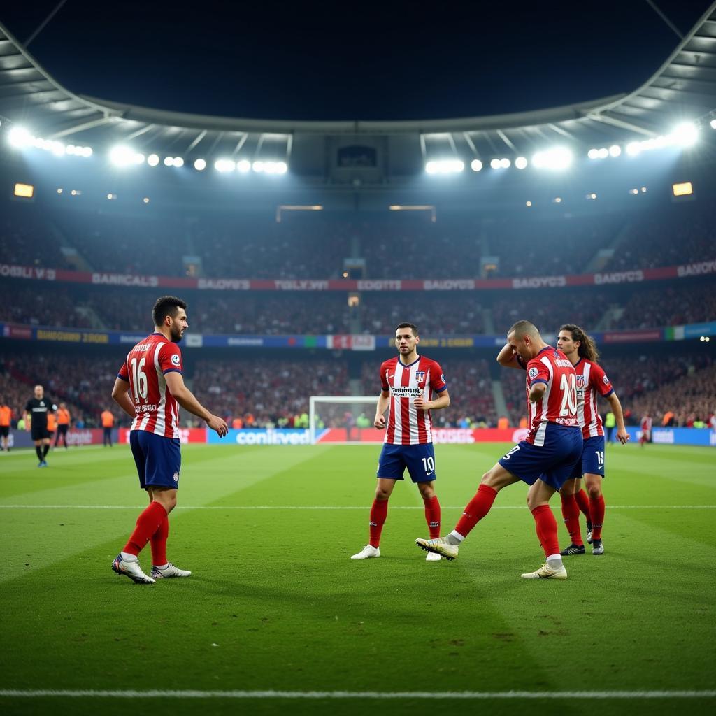 Elfmeterschießen Atletico Madrid gegen Bayer Leverkusen in der Champions League