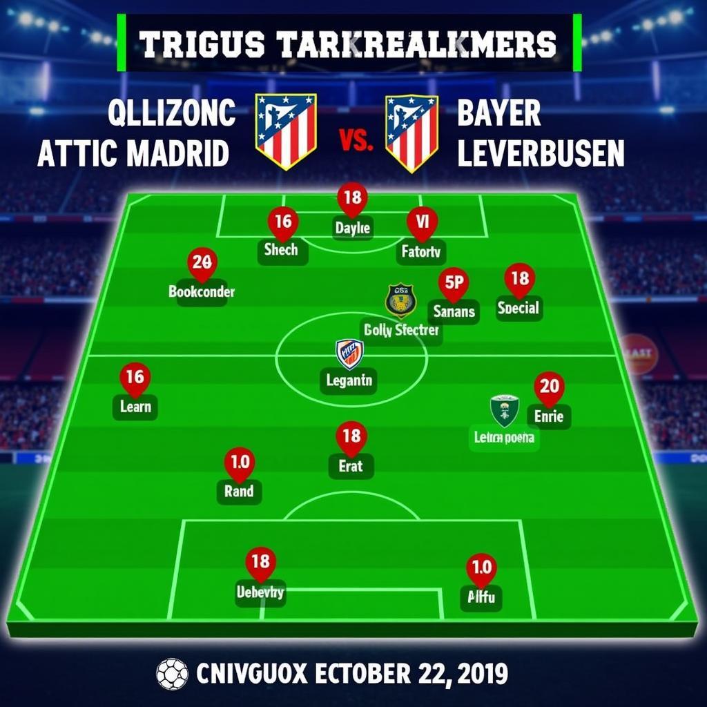 Taktische Aufstellung von Atletico Madrid und Bayer Leverkusen am 22.10.2019