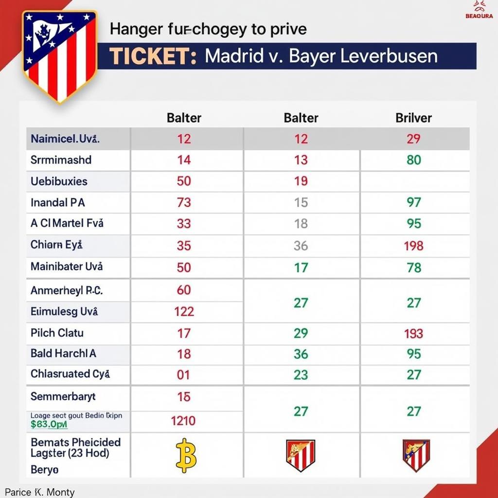 Preise für Atletico Madrid vs. Bayer Leverkusen Tickets