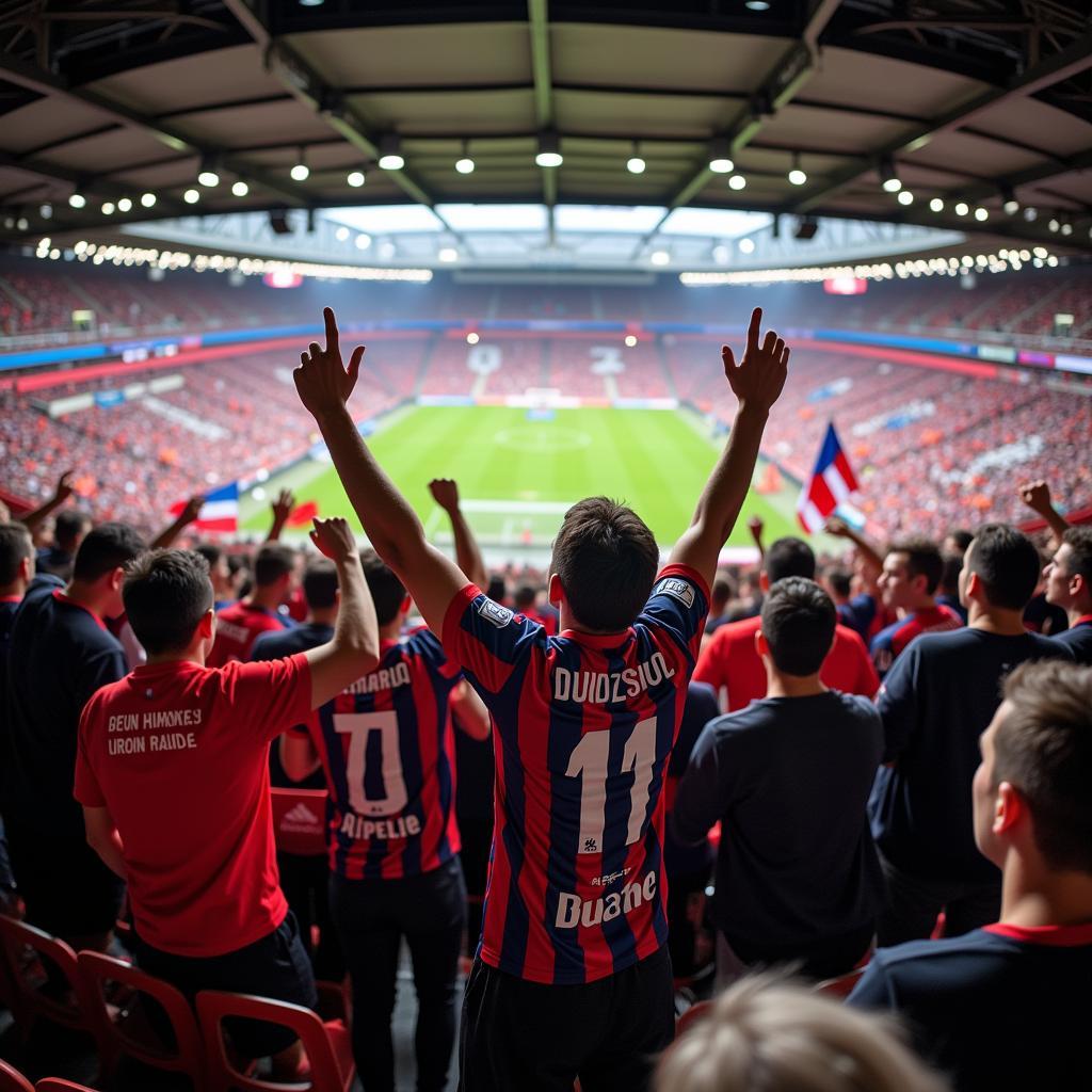 Fans von Atlético Madrid und Bayer Leverkusen