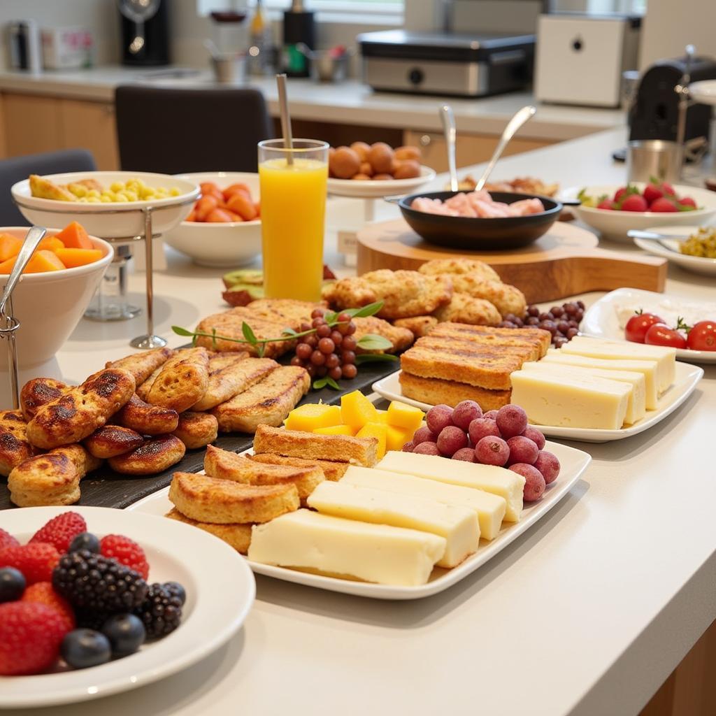 Reichhaltiges Frühstücksbuffet im Atrium Hotel Leverkusen