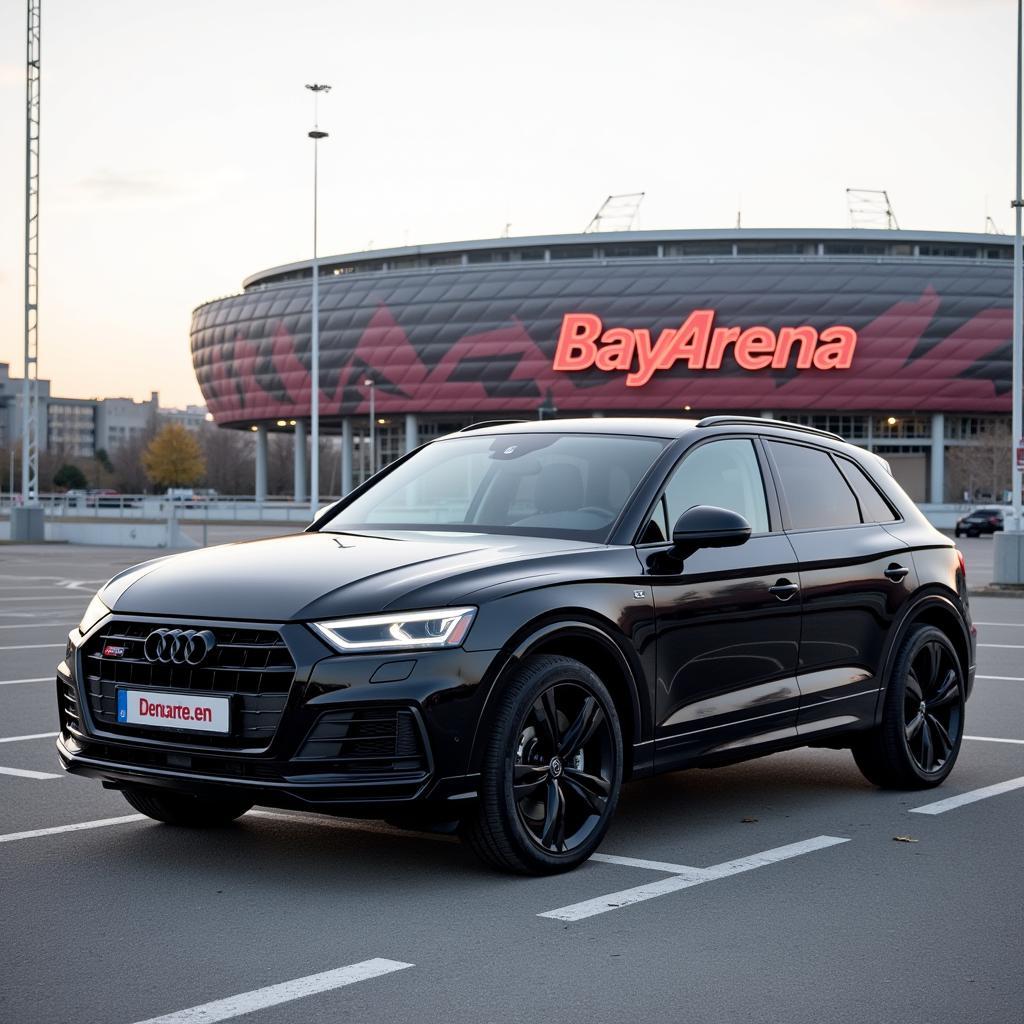 Audi Q5 geparkt am Parkplatz der BayArena