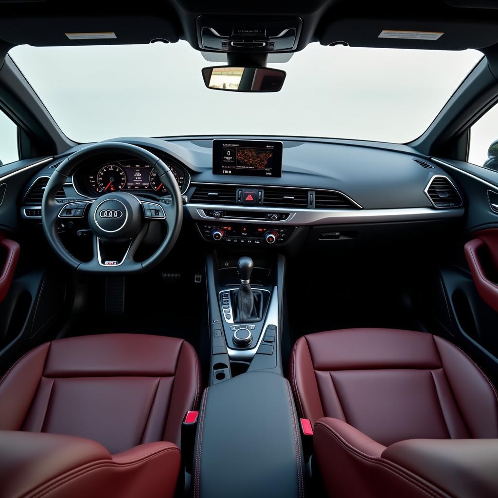 Modernes Interieur des Audi Q3 im Audi Zentrum Leverkusen