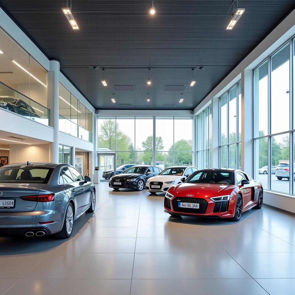 Moderner Showroom im Audi Zentrum Leverkusen