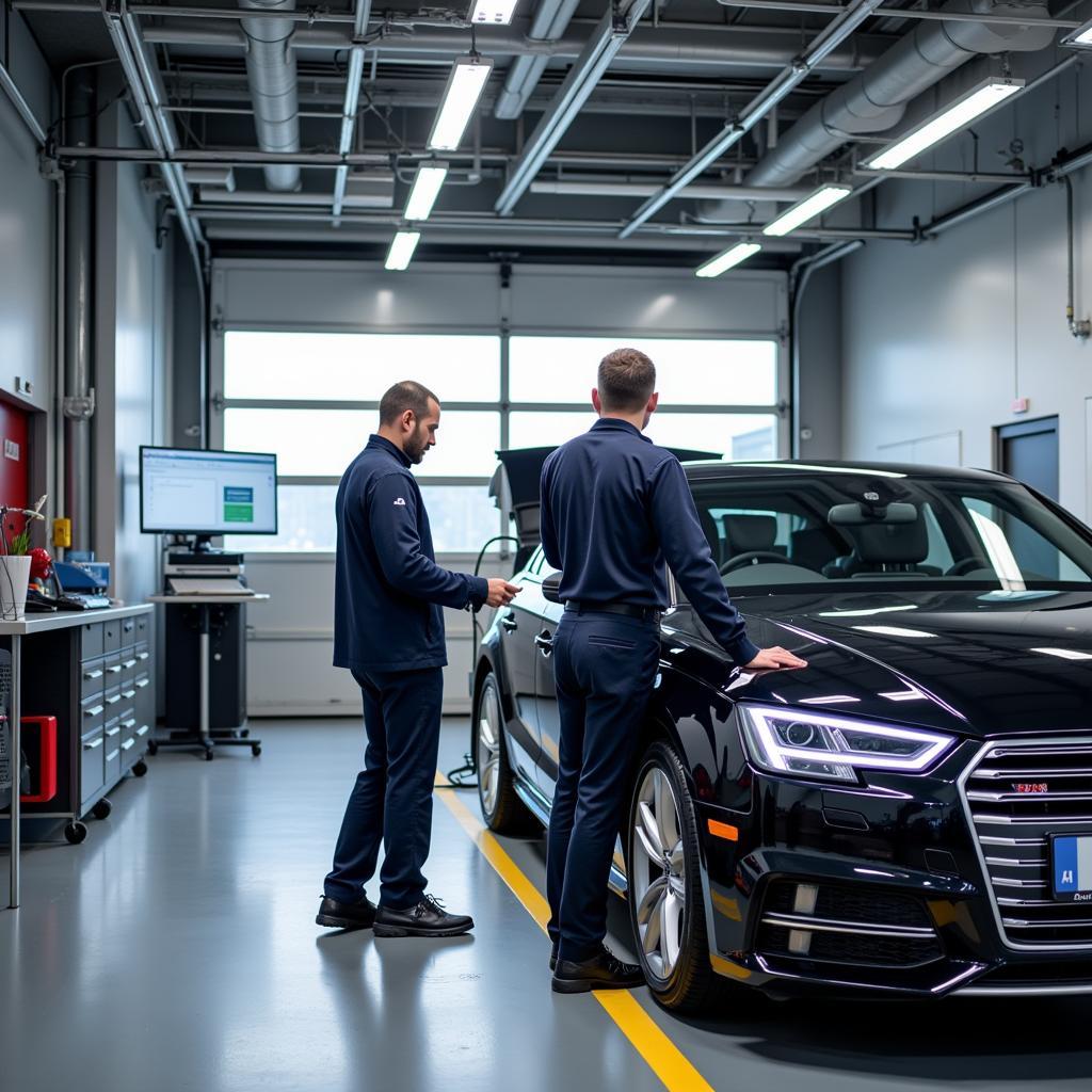 Moderne Werkstatt im Audi Zentrum Leverkusen