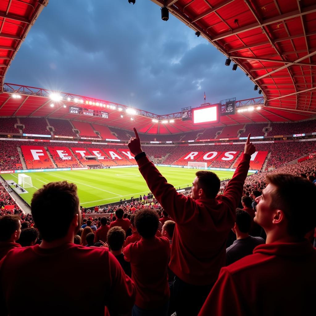 Fan-Unterstützung im Stadion