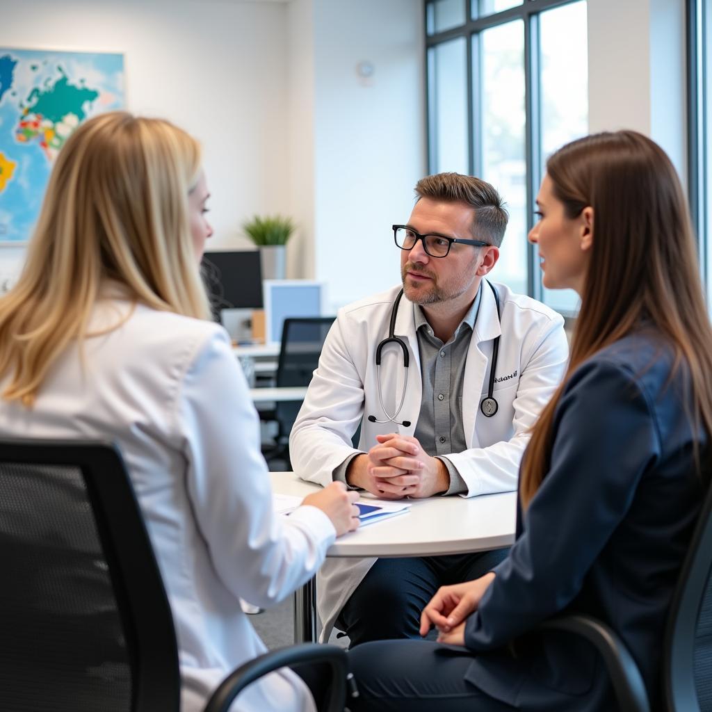 Augenarzt berät Patient in Leverkusen