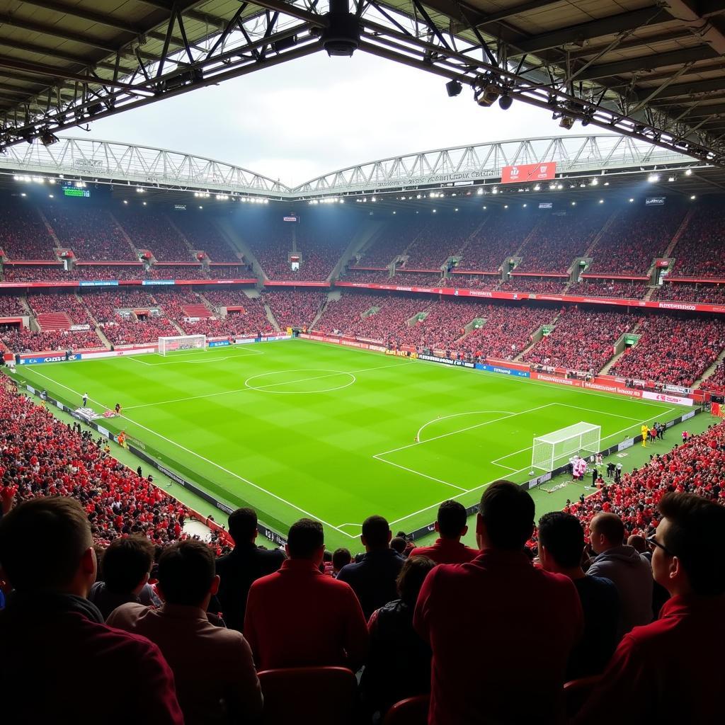 Fans im Stadion beim Spiel Augsburg gegen Leverkusen Bundesliga 2017