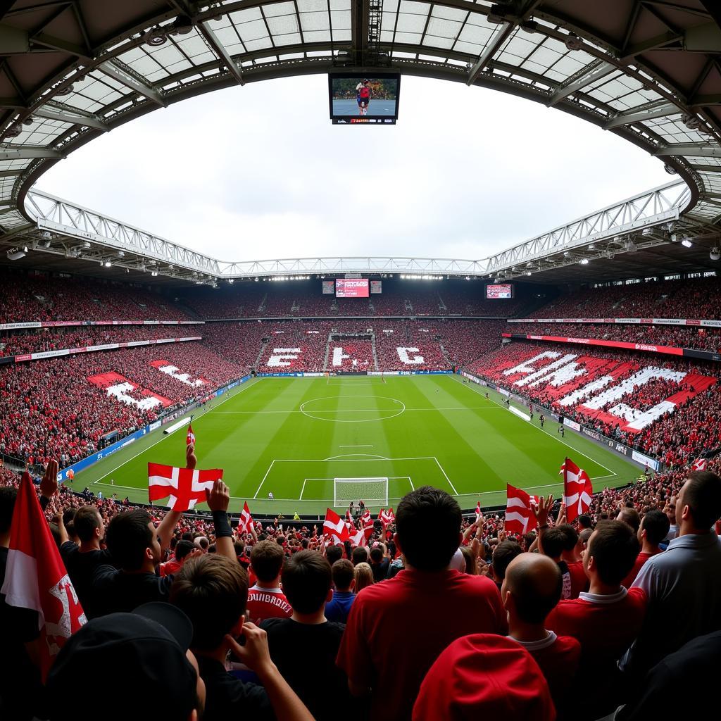 Augsburg Leverkusen Fans im Stadion