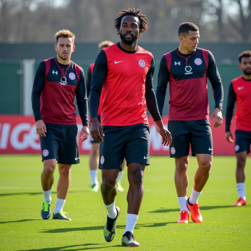 Serge Aurier im Training mit Bayer Leverkusen