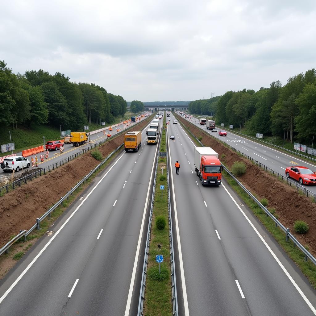 Baustelle A3 Leverkusen-Hilden