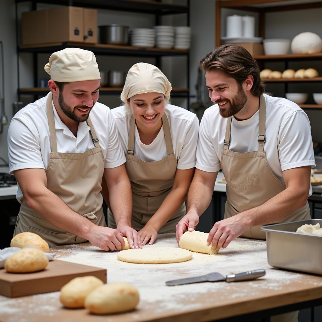 Teamarbeit in einer Leverkusener Bäckerei