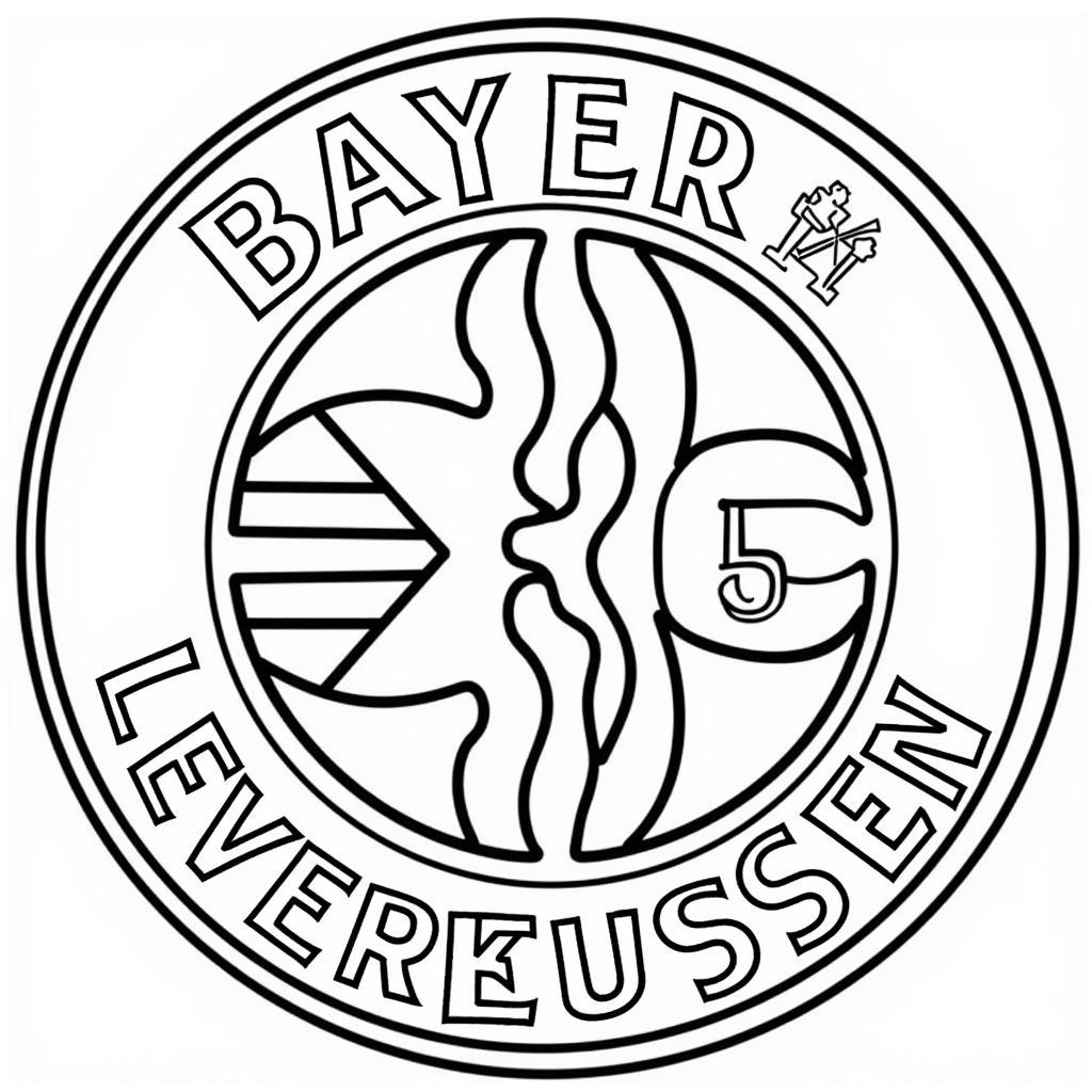 Klassisches Wappen von Bayer 04 Leverkusen zum Ausmalen